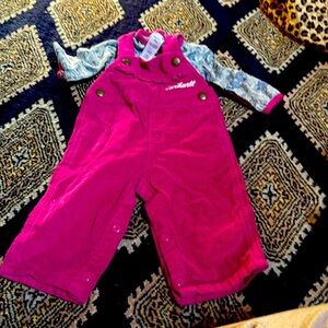Carhartt Pumpkin Farm Bodysuit and Pink Corduroy Overalls 9M